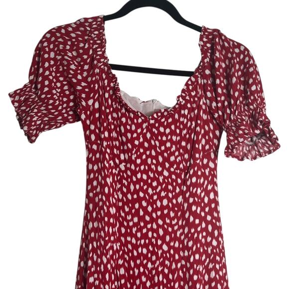 Since Then Holiday Guka Polka Dot Puff Sleeve Dress Size L - Picture 6 of 15